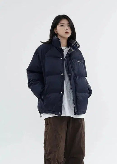 Casual Logo Puffer Jacket Korean Street Fashion Jacket By Made Extreme Shop Online at OH Vault