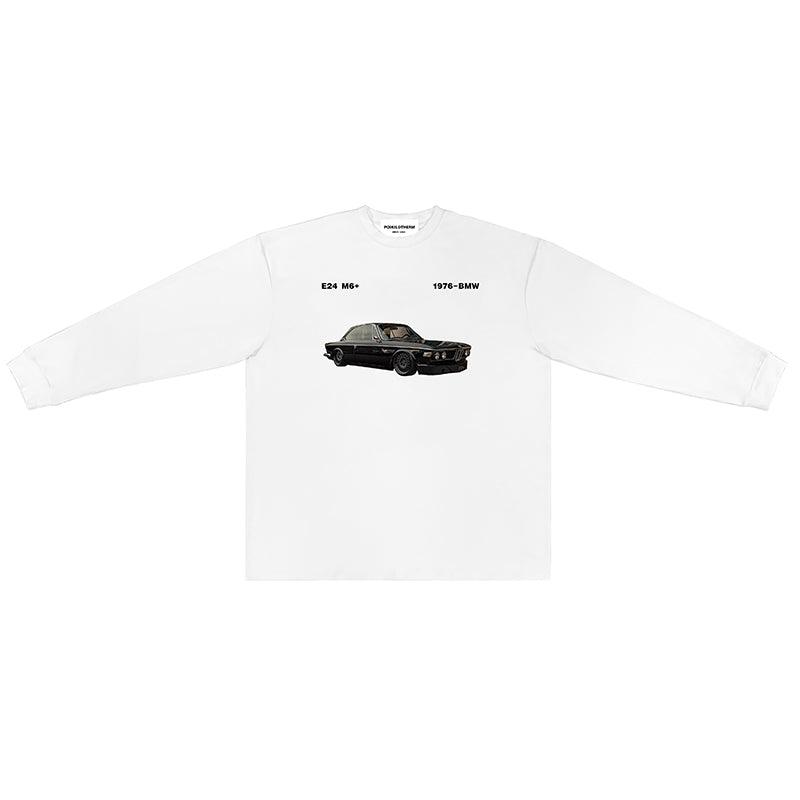 Vintage Car Graphic Long Sleeve T-Shirt Korean Street Fashion T-Shirt By Poikilotherm Shop Online at OH Vault