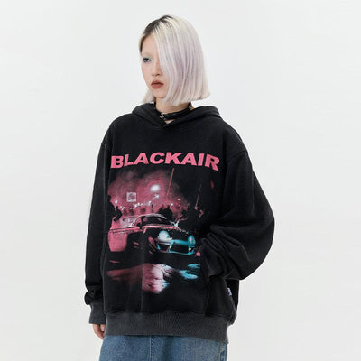 Letters & Sports Car Graphic Hoodie Korean Street Fashion Hoodie By Made Extreme Shop Online at OH Vault