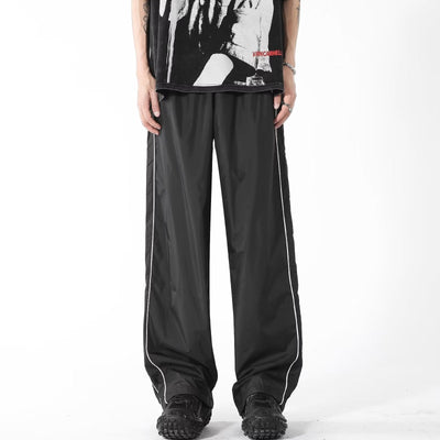 Made Extreme Piping Line Contrast Embroidery Pants Korean Street Fashion Pants By Made Extreme Shop Online at OH Vault