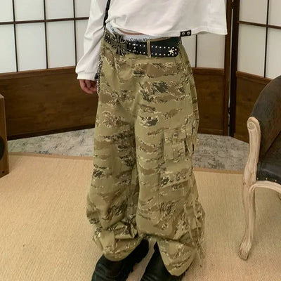 Loose Fir Camouflage Cargo Pants Korean Street Fashion Pants By Pioneer of Heroism Shop Online at OH Vault