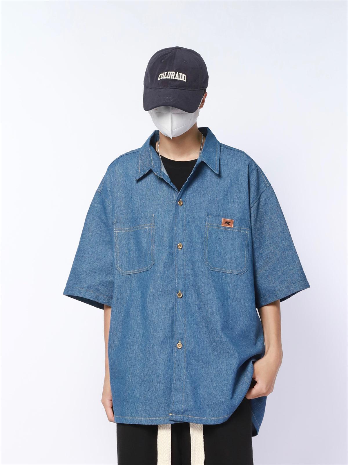 Casual Breast Pocket Buttoned Shirt Korean Street Fashion Shirt By Made Extreme Shop Online at OH Vault