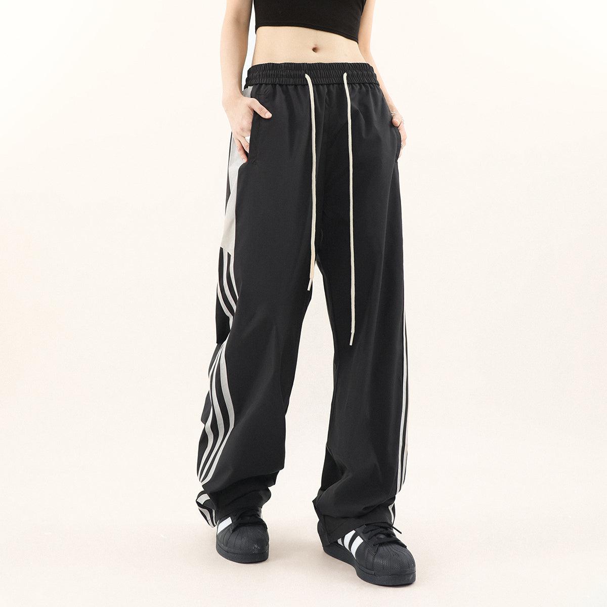Mr Nearly Side Stripes Stitched Track Pants Korean Street Fashion Pants By Mr Nearly Shop Online at OH Vault