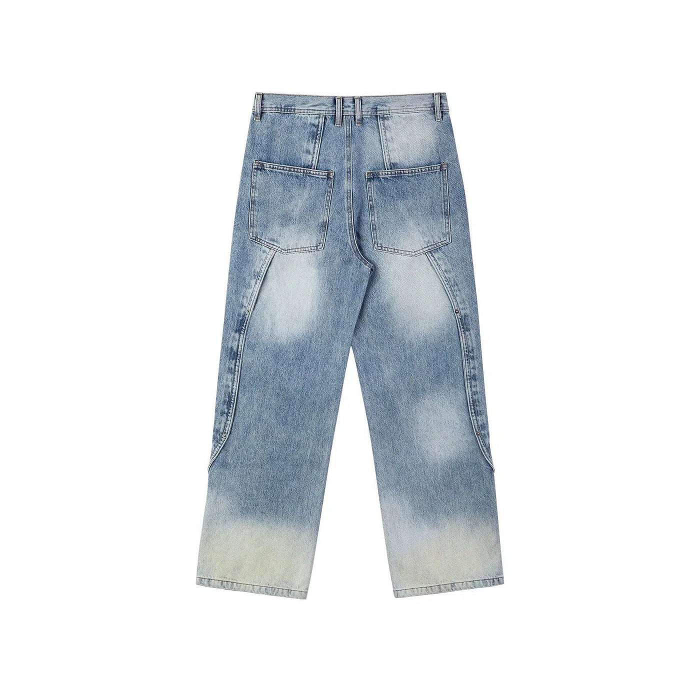 Curve Seams Faded Jeans Korean Street Fashion Jeans By IDLT Shop Online at OH Vault