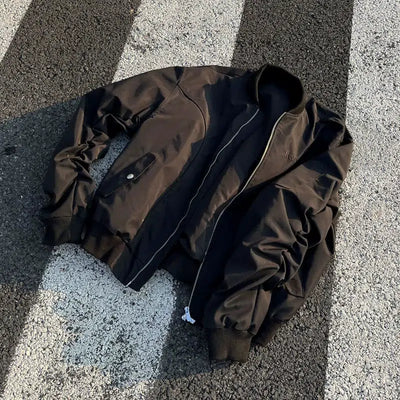 Structured Line Detail Bomber Jacket Korean Street Fashion Jacket By Kreate Shop Online at OH Vault