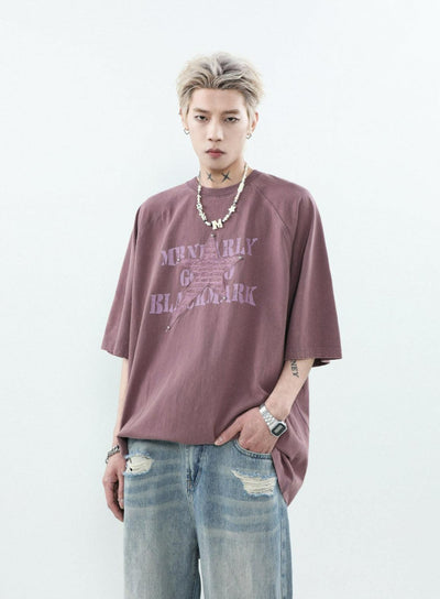 Letter & Star Embroidered T-Shirt Korean Street Fashion T-Shirt By Mr Nearly Shop Online at OH Vault