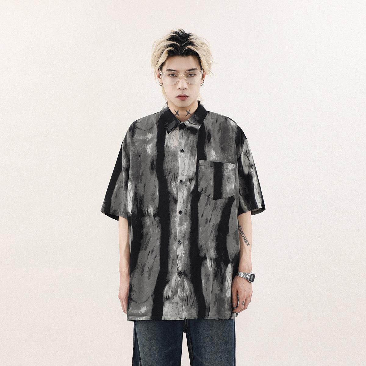 Mr Nearly Casual Ink Stripes Shirt Korean Street Fashion Shirt By Mr Nearly Shop Online at OH Vault