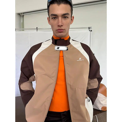 Contrast Spliced Sports Jacket Korean Street Fashion Jacket By UMAMIISM Shop Online at OH Vault