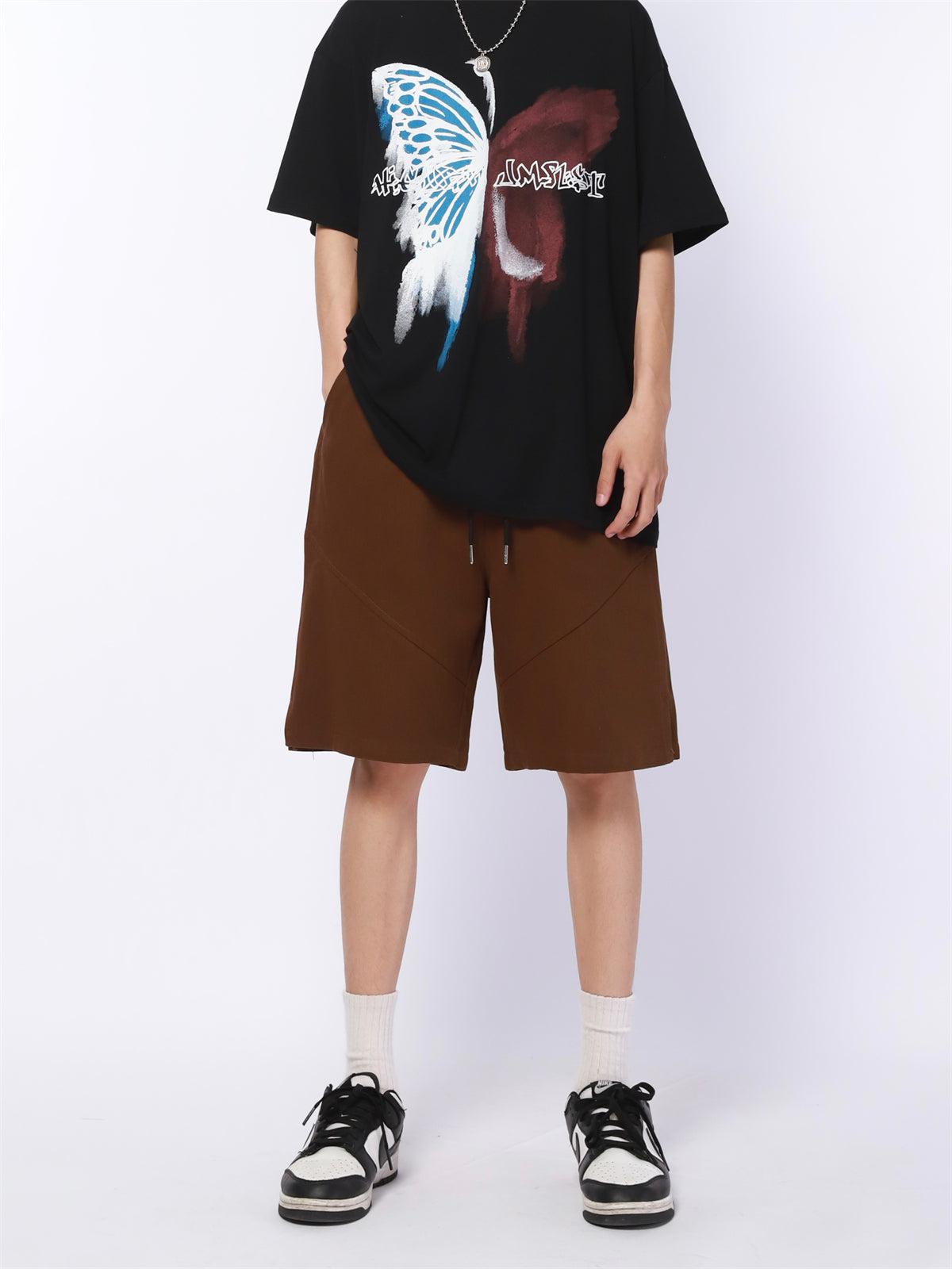 Made Extreme Drawstring Side Slit Clean Fit Shorts Korean Street Fashion Shorts By Made Extreme Shop Online at OH Vault