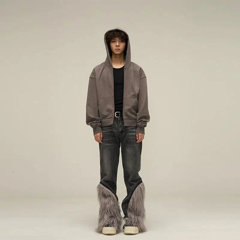 Casual Kangaroo Pocket Zip-Up Hoodie Korean Street Fashion Hoodie By 77Flight Shop Online at OH Vault