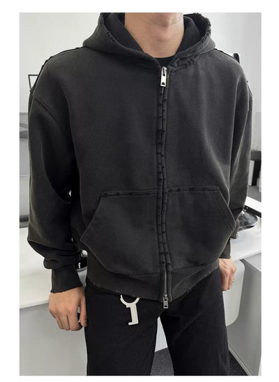 Zippered Workwear Hoodie Korean Street Fashion Hoodie By Terra Incognita Shop Online at OH Vault
