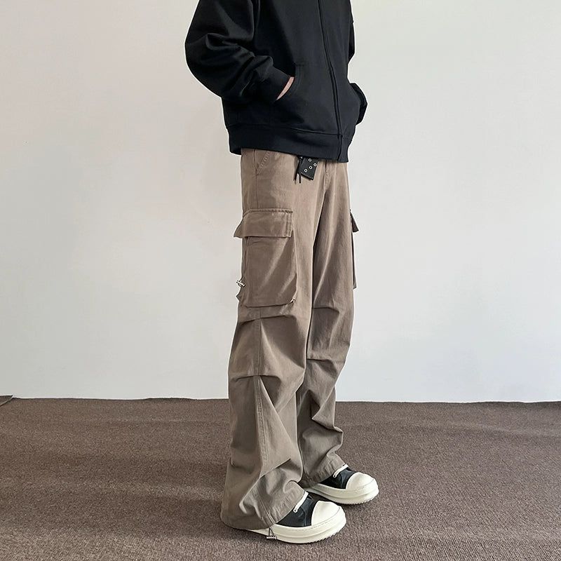 Drawstring Pocket Pleats Cargo Pants Korean Street Fashion Pants By A PUEE Shop Online at OH Vault
