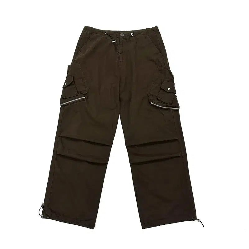 Irregular Pocket Wide Leg Cargo Pants Korean Street Fashion Pants By FATE Shop Online at OH Vault