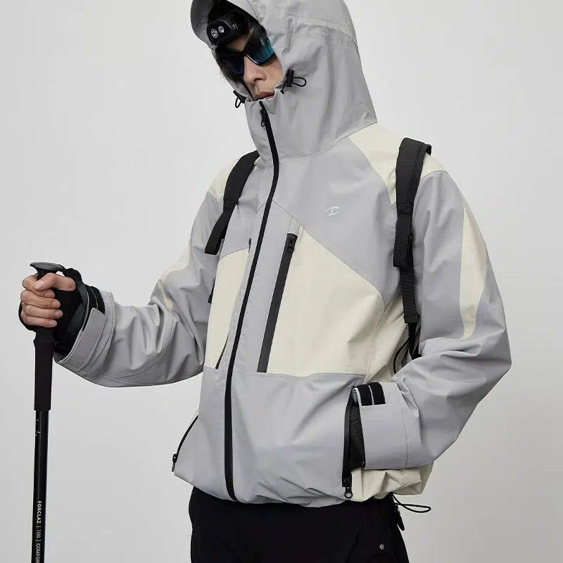 Contrast Blocks Zipped Jacket Korean Street Fashion Jacket By CATSSTAC Shop Online at OH Vault