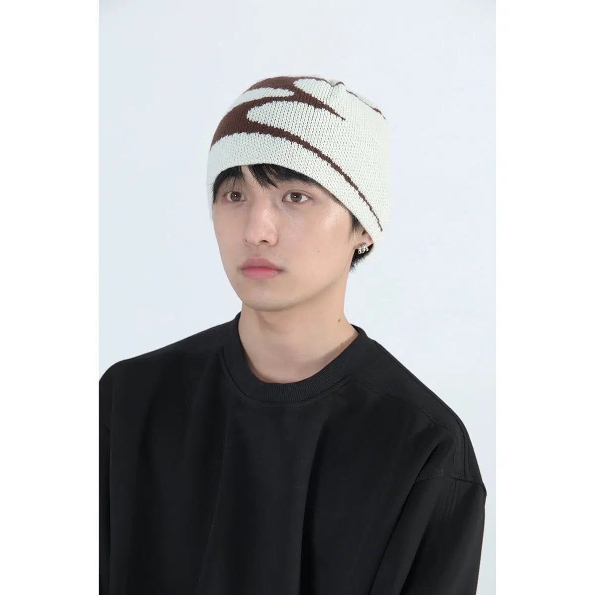 Contrast Logo Knit Hat Korean Street Fashion Hat By Mentmate Shop Online at OH Vault