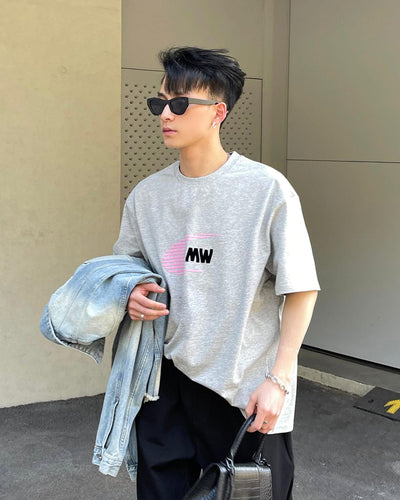 MW Contrast Graphic T-Shirt Korean Street Fashion T-Shirt By Poikilotherm Shop Online at OH Vault