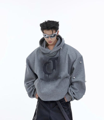 Logo Smudge Loose Hoodie Korean Street Fashion Hoodie By Argue Culture Shop Online at OH Vault