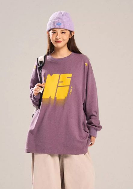 Logo Smudge Long Sleeve T-Shirt Korean Street Fashion T-Shirt By New Start Shop Online at OH Vault