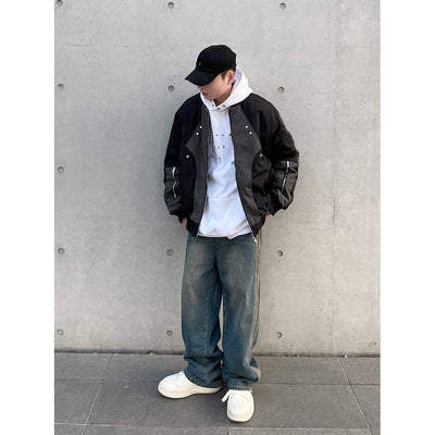 A PUEE Two Tone Overlay Jacket Korean Street Fashion Jacket By A PUEE Shop Online at OH Vault