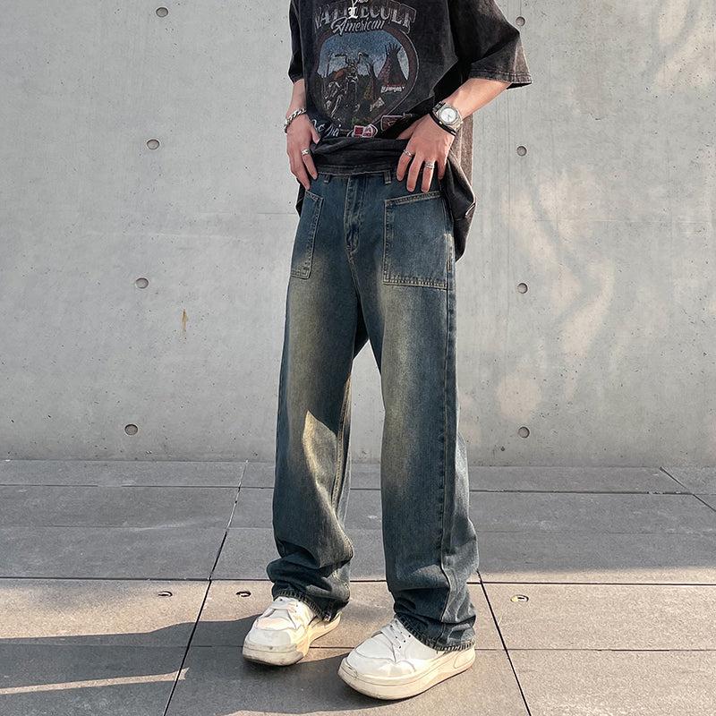 Washed Multi Pocket Jeans Korean Street Fashion Jeans By A PUEE Shop Online at OH Vault