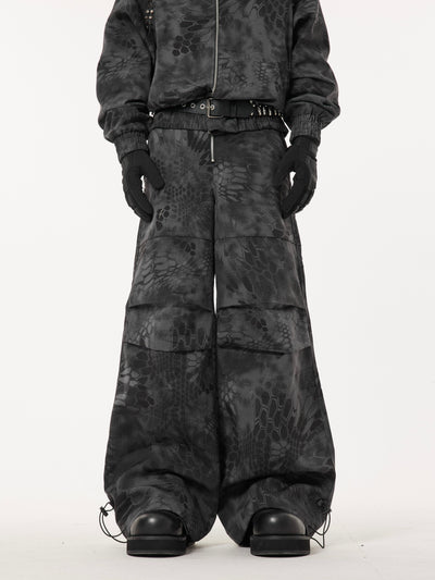 Dark Fog Casual Camouflage Pattern Pleated Pants Korean Street Fashion Pants By Dark Fog Shop Online at OH Vault