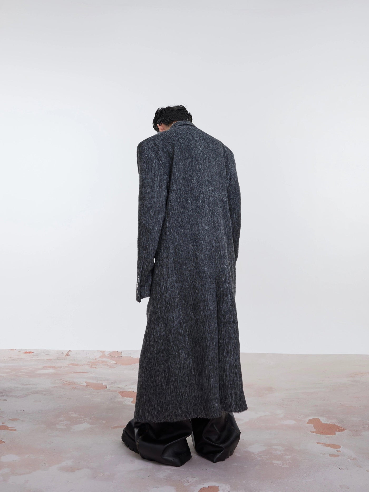 Mohair Peak Lapel Long Coat Korean Street Fashion Long Coat By Argue Culture Shop Online at OH Vault