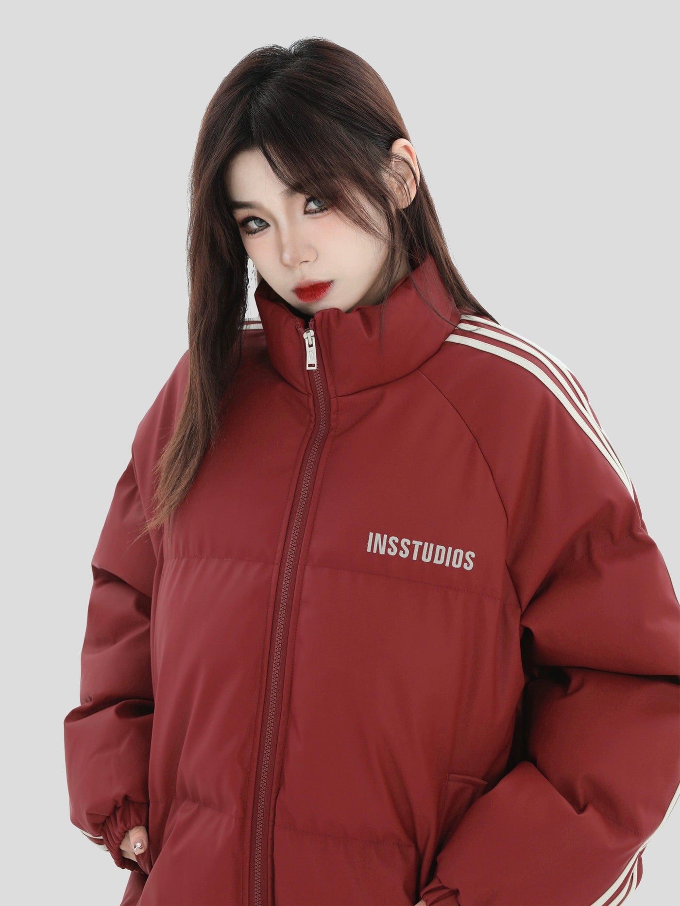 Comfty Fit Zip-Up Puffer Jacket Korean Street Fashion Jacket By INS Korea Shop Online at OH Vault