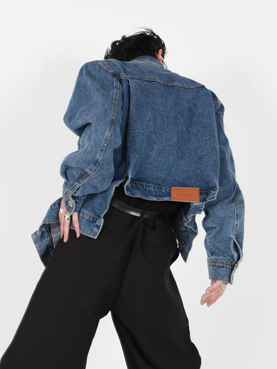 Asymmetrical Hem Denim Jacket Korean Street Fashion Jacket By Argue Culture Shop Online at OH Vault