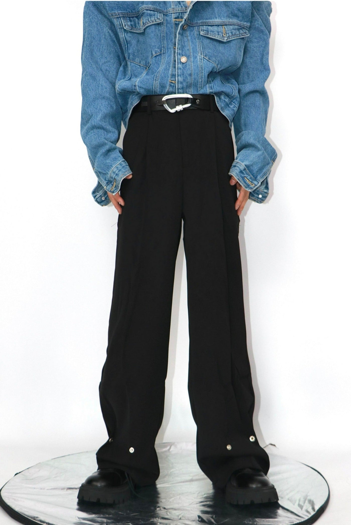 Buttoned Bootcut Trousers Korean Street Fashion Pants By Argue Culture Shop Online at OH Vault