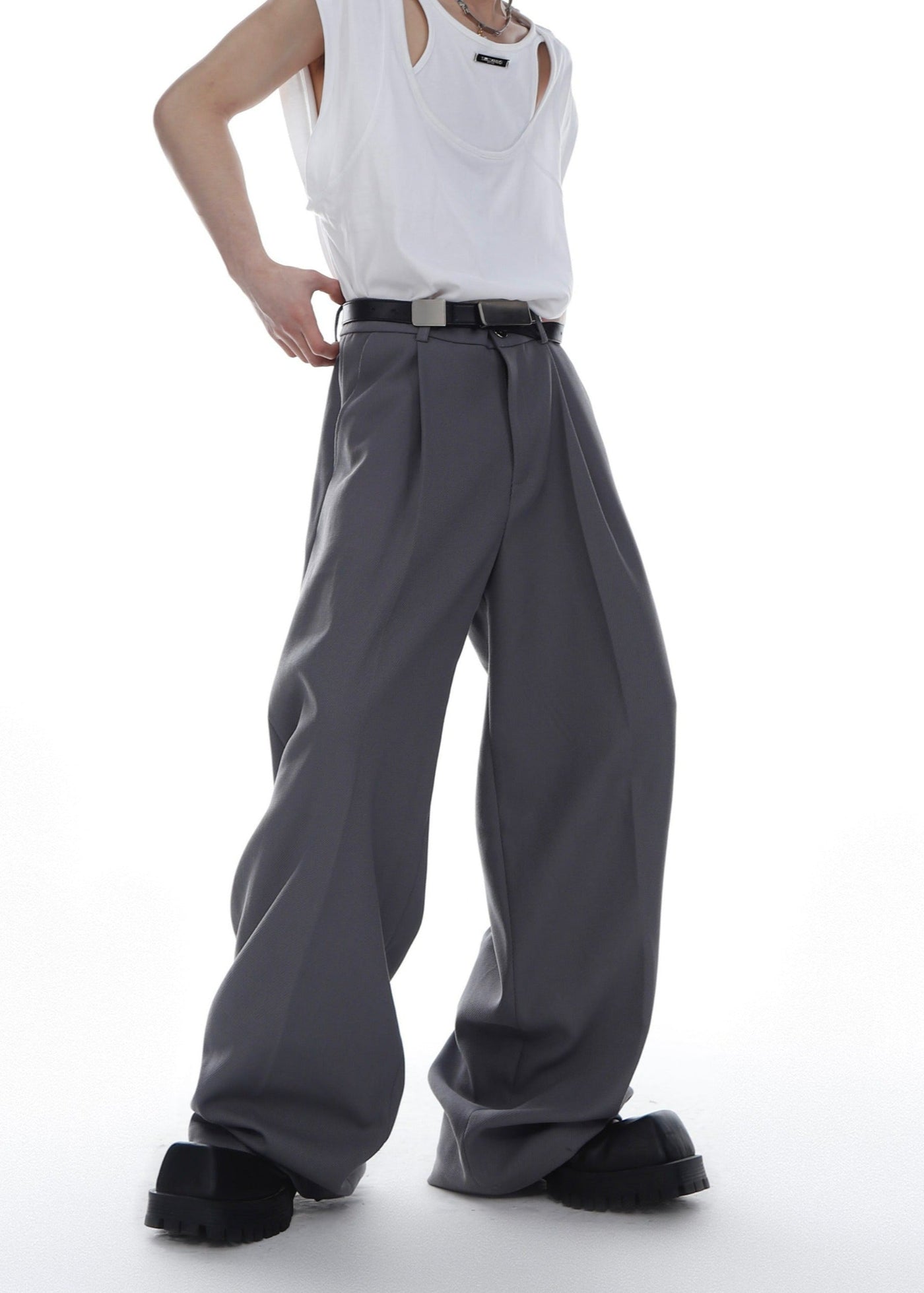 Fold Pleated Trousers Korean Street Fashion Pants By Argue Culture Shop Online at OH Vault