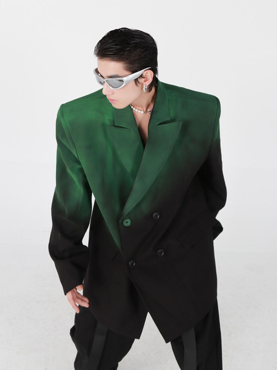 Solid Gradient Blazer Korean Street Fashion Blazer By Argue Culture Shop Online at OH Vault
