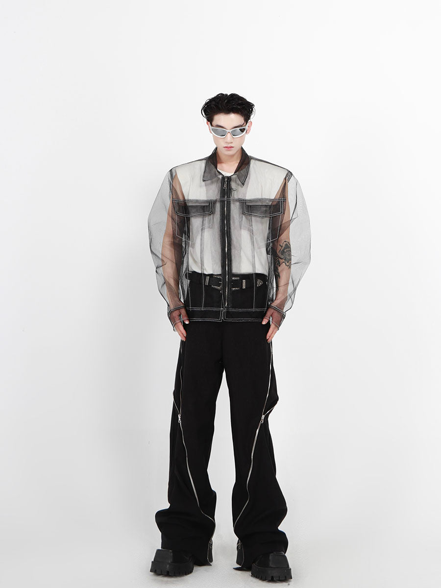 Translucent Long Sleeve Shirt Korean Street Fashion Shirt By Argue Culture Shop Online at OH Vault