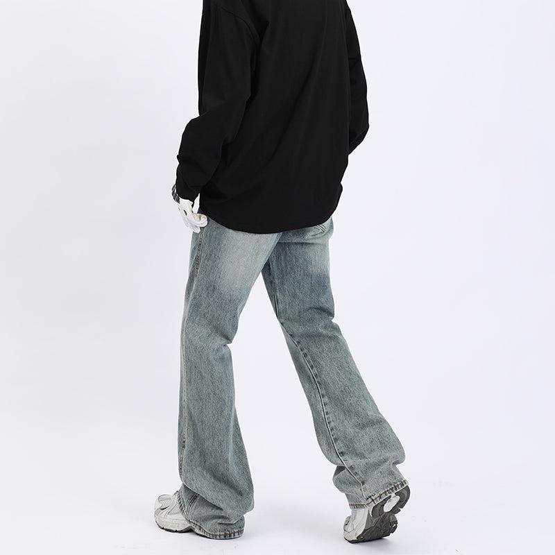 Flared Wide Leg Jeans Korean Street Fashion Jeans By Ash Dark Shop Online at OH Vault