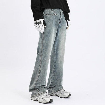 Flared Wide Leg Jeans Korean Street Fashion Jeans By Ash Dark Shop Online at OH Vault