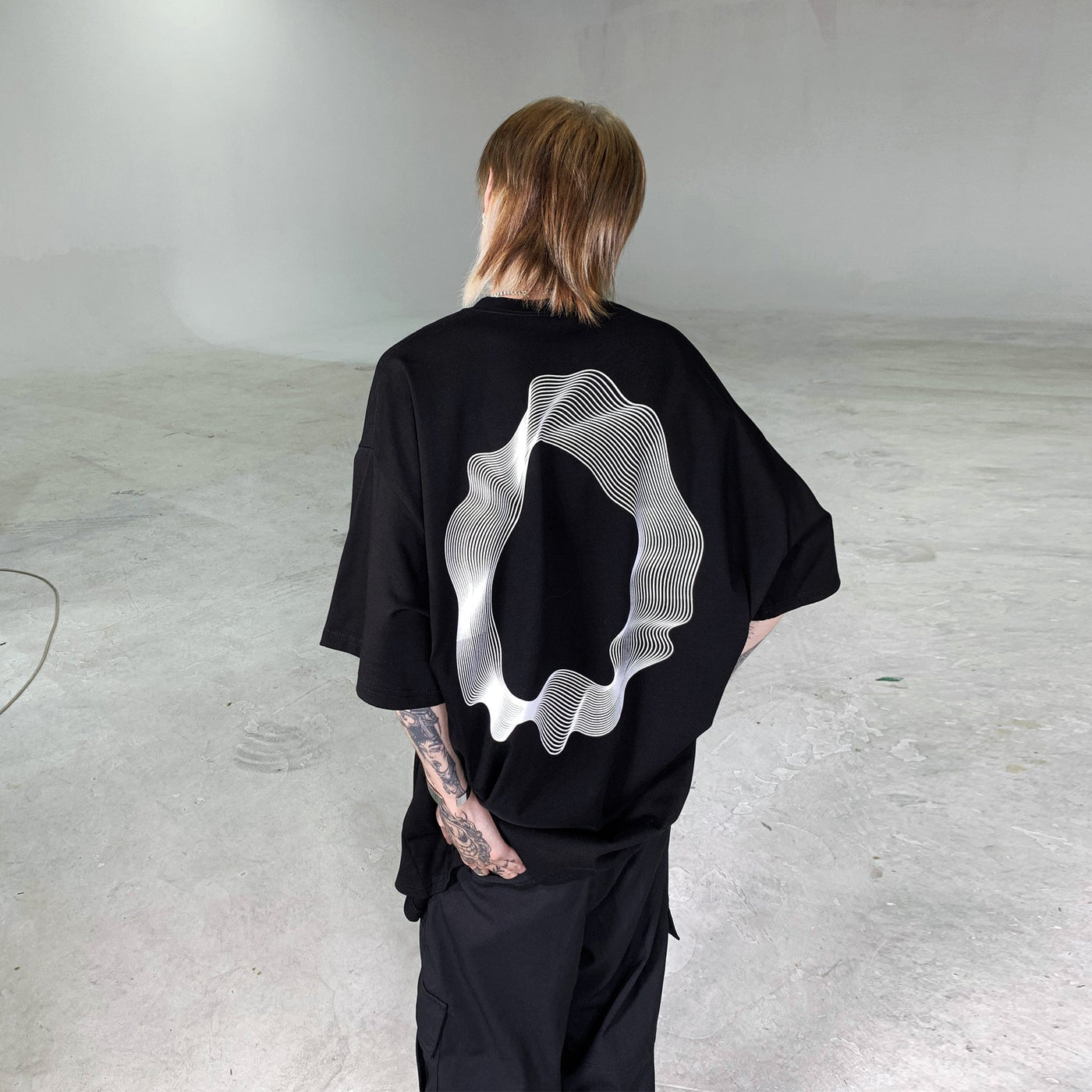 Futuristic Print Loose T-Shirt Korean Street Fashion T-Shirt By Ash Dark Shop Online at OH Vault