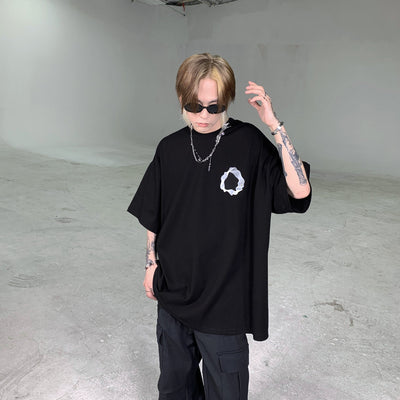 Futuristic Print Loose T-Shirt Korean Street Fashion T-Shirt By Ash Dark Shop Online at OH Vault