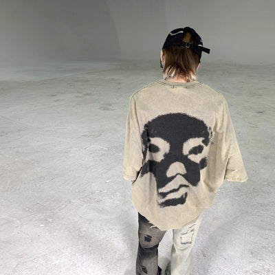 Skull Shadow T-Shirt Korean Street Fashion T-Shirt By Ash Dark Shop Online at OH Vault