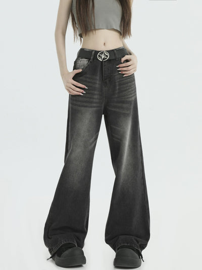Whiskers and Washed Jeans Korean Street Fashion Jeans By INS Korea Shop Online at OH Vault