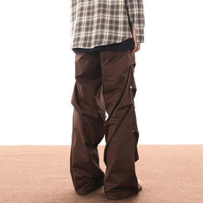Buttoned Pleats Straight Leg Pants Korean Street Fashion Pants By Blacklists Shop Online at OH Vault