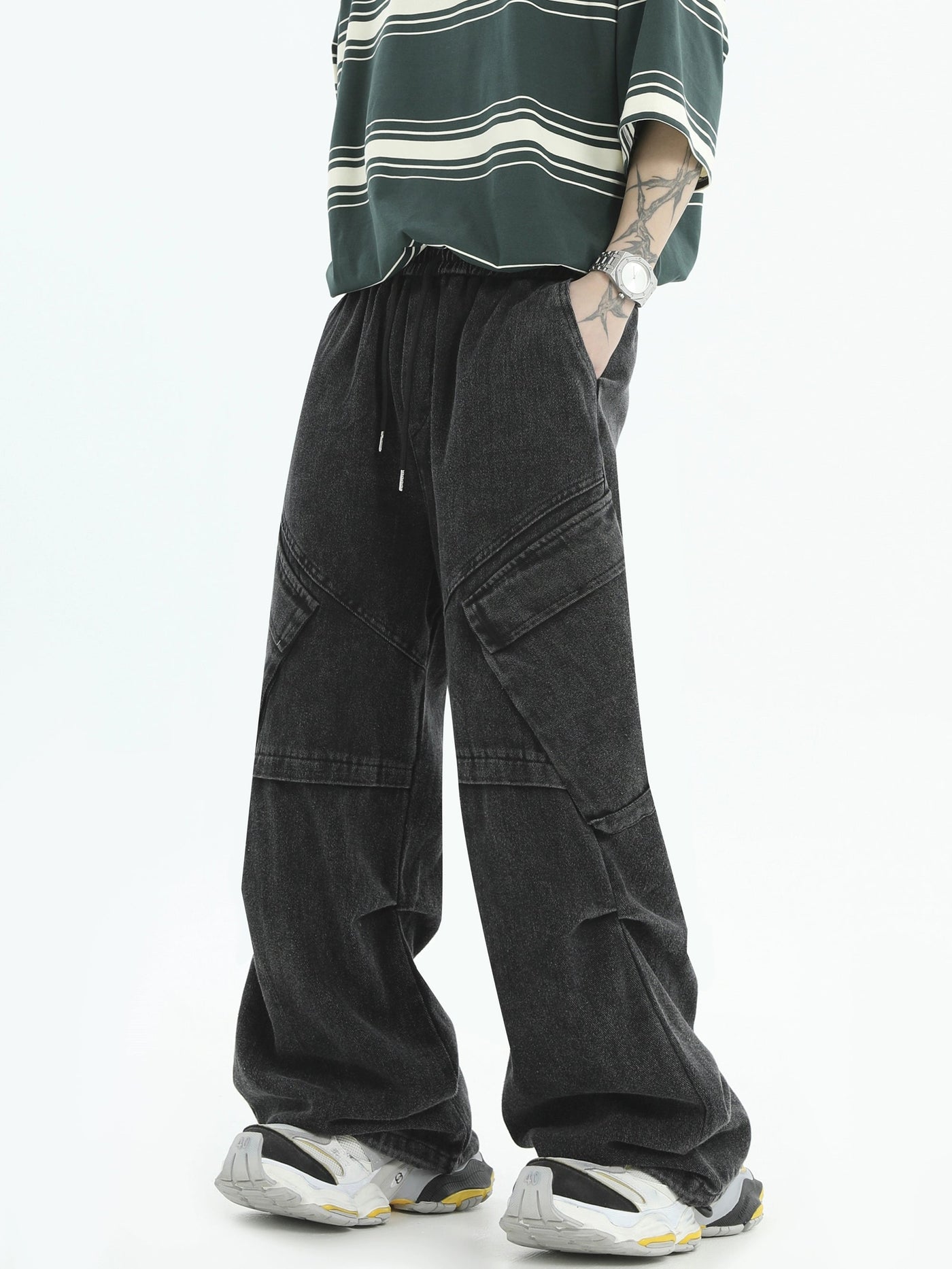 Side Flap Pocket Jeans Korean Street Fashion Jeans By INS Korea Shop Online at OH Vault