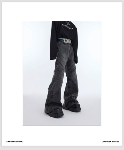 Line Textured Washed Jeans Korean Street Fashion Jeans By Argue Culture Shop Online at OH Vault