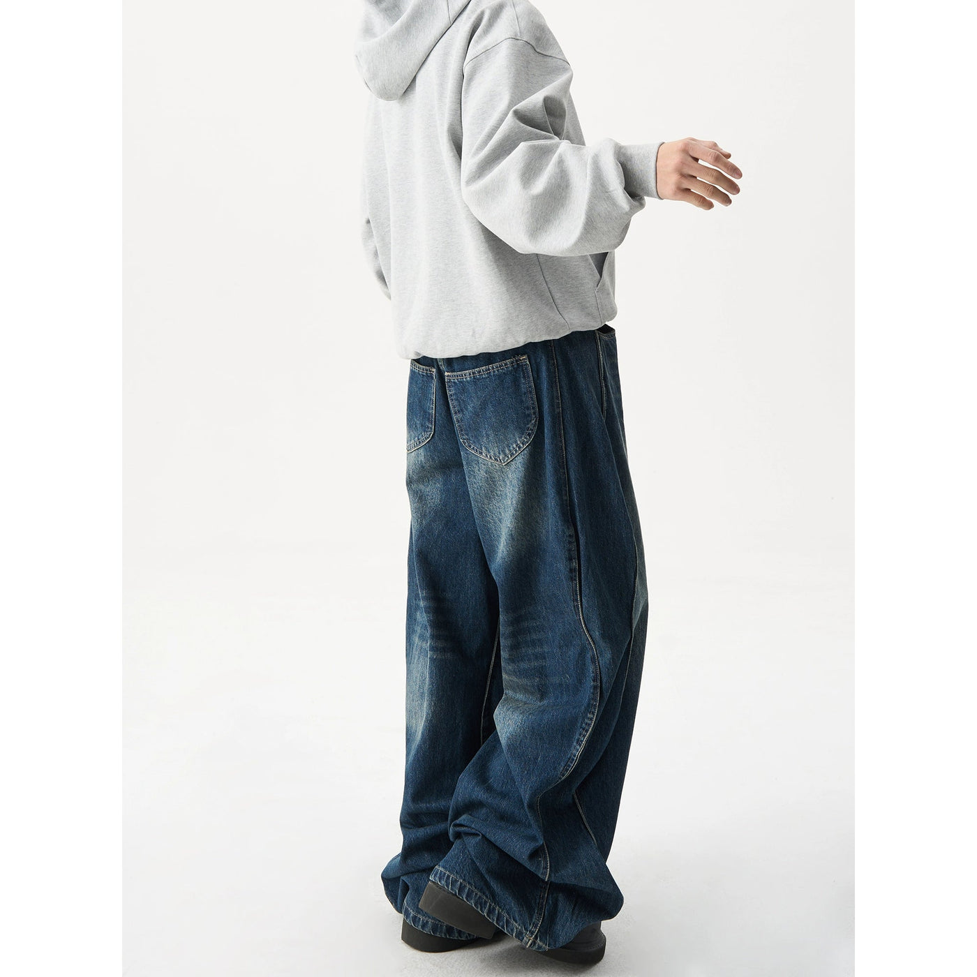 Washed Stitched Baggy Jeans Korean Street Fashion Jeans By MaxDstr Shop Online at OH Vault