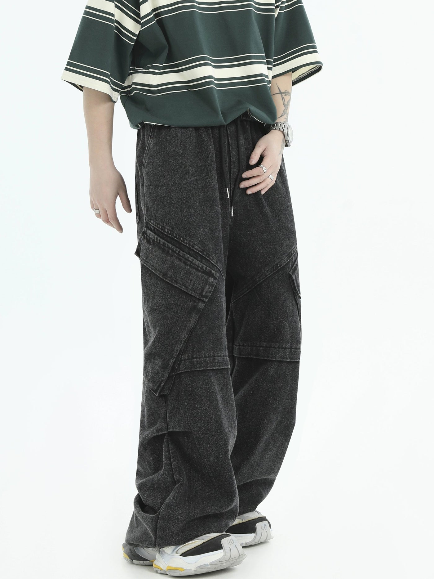 Side Flap Pocket Jeans Korean Street Fashion Jeans By INS Korea Shop Online at OH Vault