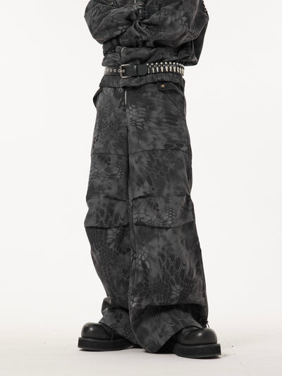 Dark Fog Casual Camouflage Pattern Pleated Pants Korean Street Fashion Pants By Dark Fog Shop Online at OH Vault