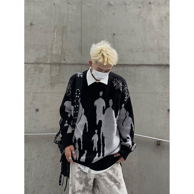 MaxDstr Casual Shadow Detailed Sweater Korean Street Fashion Sweater By MaxDstr Shop Online at OH Vault