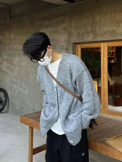 Essential Casual Knit Cardigan Korean Street Fashion Cardigan By Poikilotherm Shop Online at OH Vault
