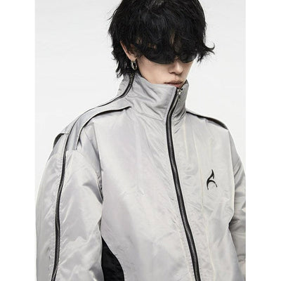 Stand-Up Collar Luster Jacket Korean Street Fashion Jacket By Cro World Shop Online at OH Vault