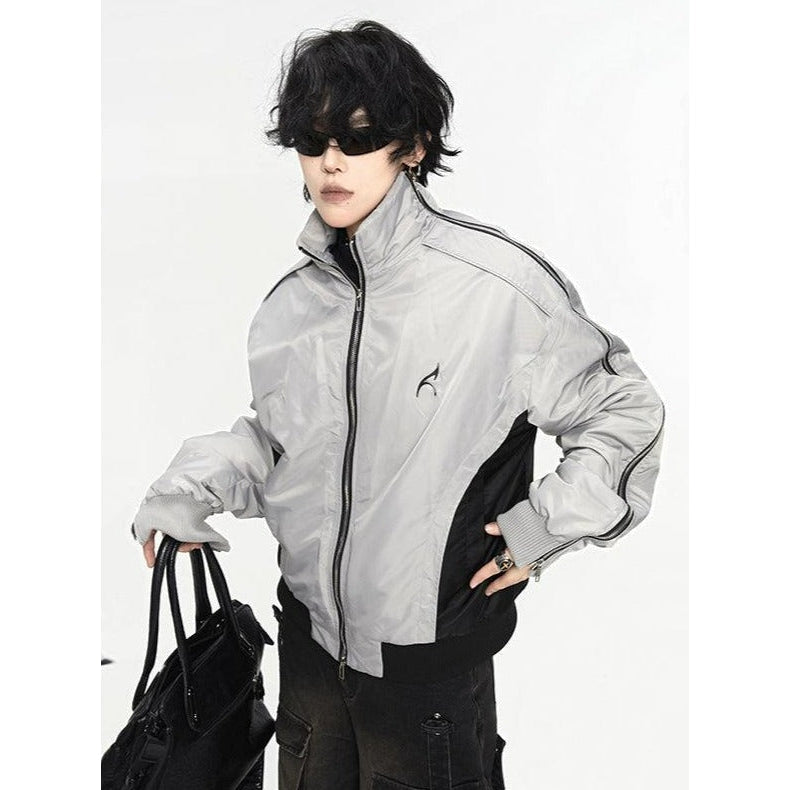 Stand-Up Collar Luster Jacket Korean Street Fashion Jacket By Cro World Shop Online at OH Vault