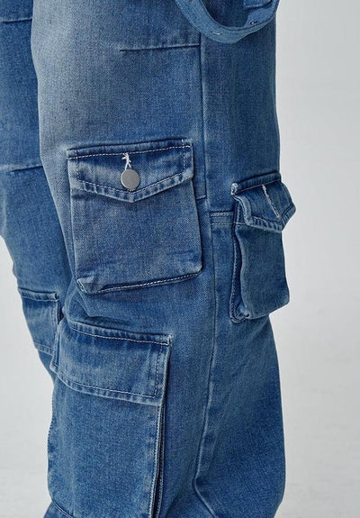 Vintage Multi Pocket Cargo Jeans Korean Street Fashion Jeans By Cro World Shop Online at OH Vault