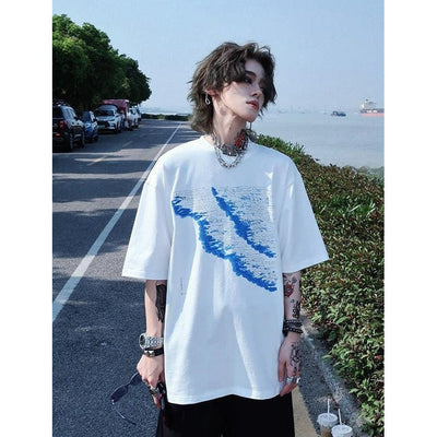Waves Graphic T-Shirt Korean Street Fashion T-Shirt By Cro World Shop Online at OH Vault